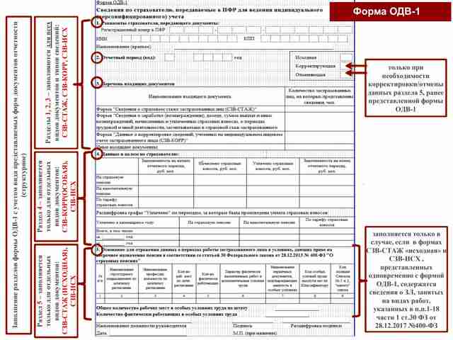 Форма СЗВ-СТАЖ: как заполнить и сдать новую форму для годовой отчетности в ПФР odv-1